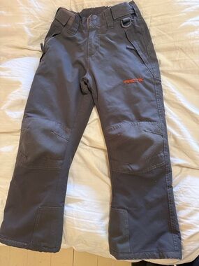 Arctix Kids Dark Gray Snow Pants with Orange Logo